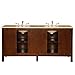 Silkroad Exclusive HYP-0704-T-UIC-72 Travertine Top Double Sink Bathroom Vanity with Furniture Cabinet, 72
