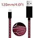 Micro USB Cable,iCrius 4ft Visible Flowing Charging Cords USB 2.0 A Male to Micro B Cable Sync Data for Android Devices, Samsung Galaxy, Sony, HTC, Motorola and More,4.0-Feet/1.2 Meter(Red)