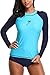 Sociala Women's Long Sleeve Rashguard UPF 50+ Rash Guard Swim Shirt Swimsuit Top