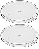 Cambro RFSCWC6135 Camwear Polycarbonate Round Covers for 6 & 8 Quart Container, Pack of 2, Clear