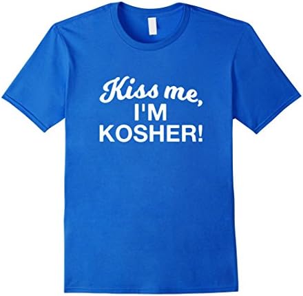 Men's Kiss Me I'm Kosher Funny Jewish Passover Holiday T-Shirt Large Royal Blue