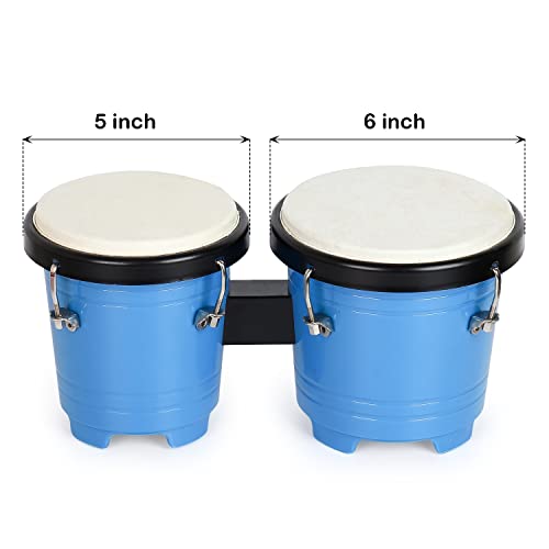 MUSCELL Bongos for Kids,5" and 6" Plastic Small Bongo Drums,Natural