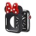 SPCEUTOH iWatch Case Series 4 for Apple Watch 40mm Nike+,Sport,Edition All Models,Polka Dots Cartoon Mouse Ears Rugged Protective Slim Shock Resistant TPU Watch Case (Black Red)