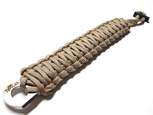Paracord Bracelet By Nontypical - Survival Emergency Kit Paracord Bracelet- 18 Feet String - Wrist Wrap With Adjustable Size- Paracord Bracelet Combo with Fire Starter, Sharp Knife & Saw (Khaki)