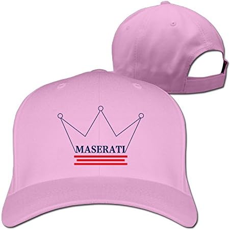 GXGML Maserati+imperial Crown Unisex Fashion Adjustable Pure 100% Cotton Peaked Cap Sports Washed Baseball Hunting Cap Cricket Cap Pink