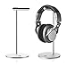 TechVibe Headphone Stand, Desktop Aluminum Headphone Holder for Bose, Beats, Sony, Sennheiser, Philips, Skull Candy, Plantronics, JVC, Gaming, DJ, Universal Headphone Compatibility - Silver