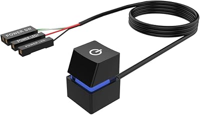 Knadgbft Desktop Computer Power Switch Extension Cord 400cm Blue Light On/Off