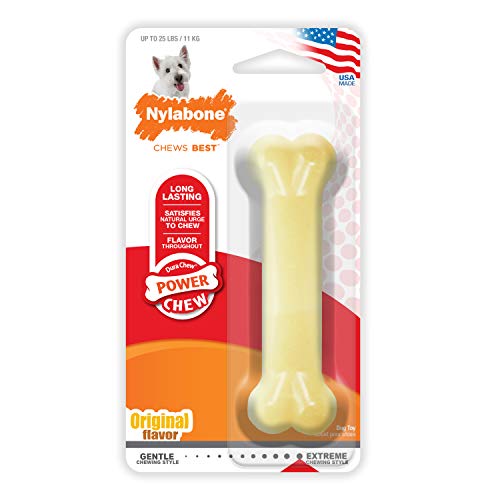 Nylabone Dura Chew Flavored Bone Dog Chew Toy, Regular/Small - Original Bone