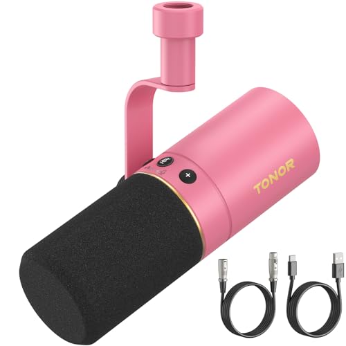 TONOR Dynamisches Microphone mit XLR/USB Kabel, Mikro PC mit Mute Button, Vocal Mic Gesangsmikrofon für Podcast, Streaming, Gaming, Studio und Aufnahm