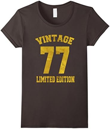 Womens Vintage 1977 Limited Edition T-Shirt 40th Birthday Gift Tee Large Asphalt