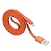 2 in coiled iphone cable 1m (flat iphone cable, Orange)
