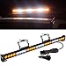 YITAMOTOR Traffic Advisor Light Bar Amber White 30 Inch 28 LED Hazard Emergency Warning Directional Strobe Light Bar with Suction Cups, Cigarette Lighter Plug (12V-24V, Amber/White)