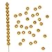 1000-Piece Round Beads, 3mm, Gold Plated
