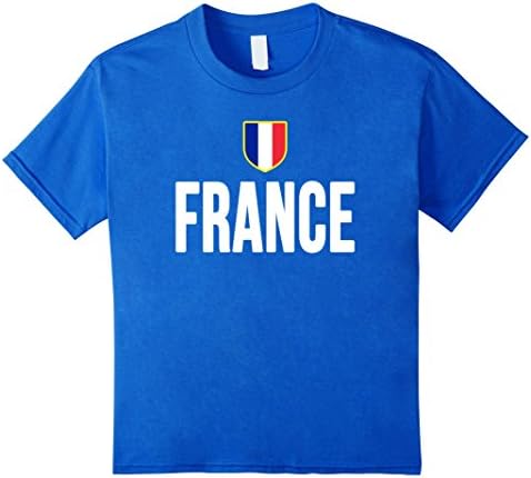 Kids FRANCE T-shirt French Pride Flag Tee Soccer Football 12 Royal Blue
