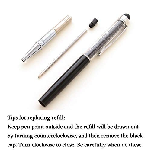 Qpower 20pcs Retractable Ballpoint Pen, Bling Stylus Pen, Crystal Diamond Screen Touch Pen, Capacitive Pens for Phones, iPhone, iPad, Kindle, Note, Tab, Office School Stationery supplies(20 color - Thumbnail 6