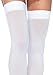 Leg Avenue Women's Plus Size Solid Hue Thigh Highs costume hosiery, White, 1X US