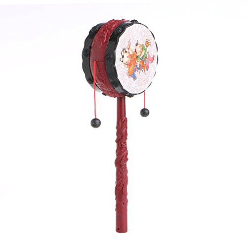 CHONE Kids Cartoon Hand Bell - ABS Chinese Traditional Rattle Drum Spin Toy For Baby - Thumbnail 2