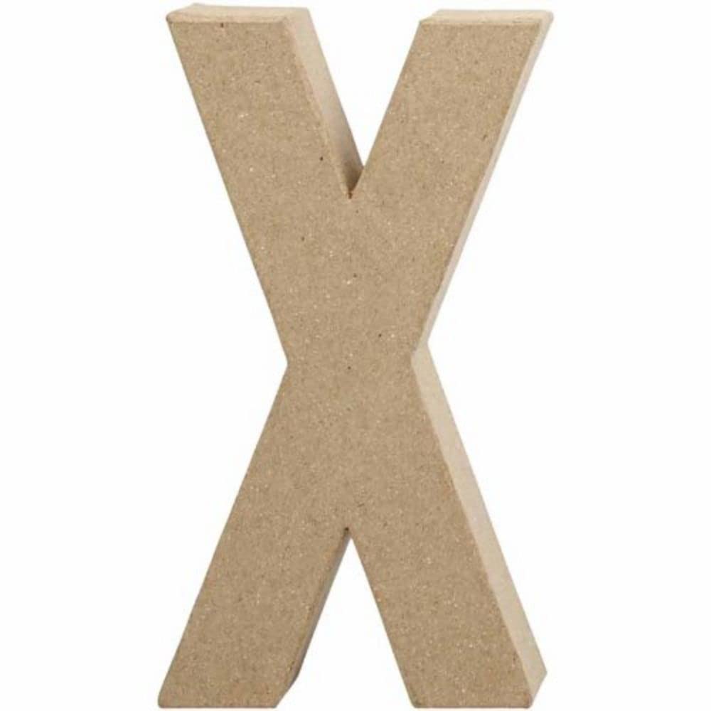 Create Crafts 26623 Creativ 20.5 cm 1-Piece Papier Mache Letter x, Beige