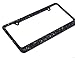 7 Row Bling Pure Black (A-TYPE SCREW CAP) Crystal Rhinestone-Metal Black License Plate Frame with Two Caps