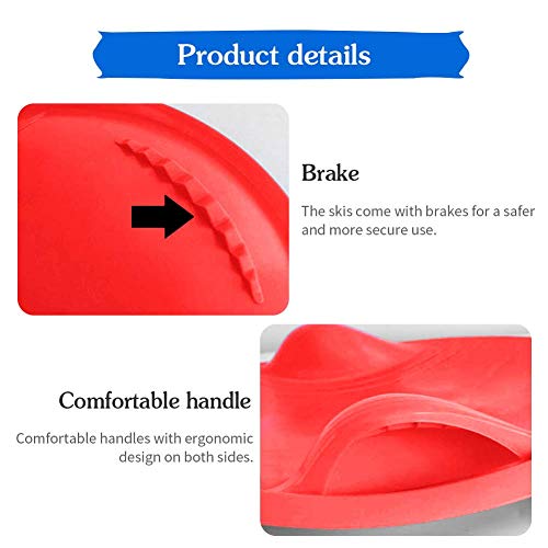 HLovebuy Sleigh Snow Sled, Children's Snow Saucer Sleds Tube Skiing Tools, Plastic Toboggan Snow Sled with Pull Rope for Kids Adult Grass Skiing/Sand Boarding/Skiing