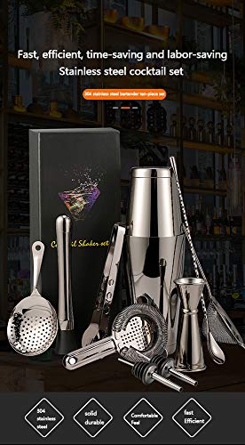 YHDM Cocktailglas-Set,Edelstahl-Home-Shaker,Bar-Set (10-teiliges Set,Roségold),Wohnaccessoires,Weihnachtsbar-Geschenk… – Bild 4