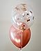 FUNPRT Burgundy Silver Rose Gold Latex Balloon and Rose Gold Confetti Balloons,50 Count,12 inch
