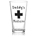 Daddy's Medicine Beer Glass | Funny Gifts for Men | Cool Present for Dad on Fathers Day, Valentines Day, Christmas, Birthday | 16 oz Pint Glass for Daddy, Grandpa, Brother, Boyfriend, Husband, Stepdad