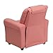 Flash Furniture Vana Vinyl Kids Recliner with Cup Holder, Headrest, and Safety Recline, Contemporary Reclining Chair for Kids, Supports up to 90 lbs., Pink