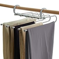 Vitalome Pants Hangers 5 Layers Stainless Steel Non-Slip Space Saving Clothes Closet Storage Organizer for Pants Jeans Trousers Skirts Scarf (Gray, 1 Pack)