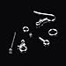 eBoot 7 Style 895 Pieces Jewelry Findings Starter Kit with Clear Box, Silver