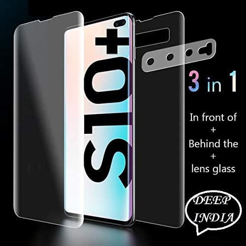 DEEP INDIA [Fingerprint Compatible],6D, [Scratch Proof] for s10 plus tempered Full Coverage Soft TPU Screen Guard Protector for Samsung Galaxy s10 plus Front and Back- (s10 plus) Transparent