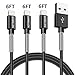 iPhone Charger Cable SHARLLEN Spring iPhone Cable 6FT 3Pack Long iPhone Data Cable Wire USB Fast iPhone Charging Cord Compatible iPhone XS/MAX/XR/X/8/7/6/5/iPad/iPod(Black)