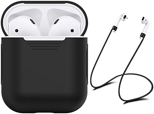 Vizbrite AirPods Case, Protective Ultra Lightweight Silicone Case Cover and Skin for Apple Airpods Charging Case(Black)