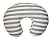 Maternity Breastfeeding Pillow Cover by Danha-Newborn Baby Feeding Cushion Case-Cute Donut Shape Wedge Pillow-Best Infant Support-for New Moms-Grey White Stripe Prints Slipcover-Breathable Soft Fabric