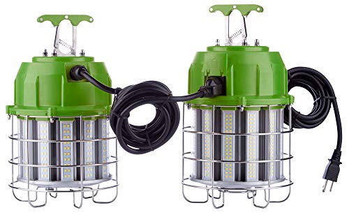 PowerSmith PTLK52-60 New 7,200 Lumen High Bay Temporary LED Hanging Daisy Chain Work Light with 10 ft Power Cord and 5 Year Warranty, Small, Green
