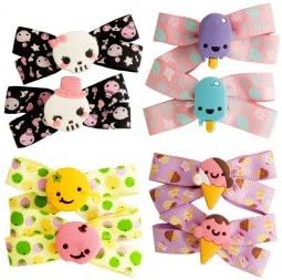 18 Pcs 2.5" Grosgrain Ribbon Hair Bows Girls Kids Barrettes Ouch Free Snap Clips - 9 Pairs
