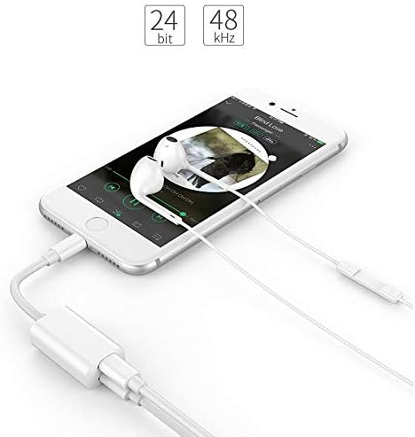 YUEMIDAMY Dual Port Headphones and Charging Adapter Splitter Compatible with iPhone X Xs Max Xr 7 8 Plus Ipad Ipad Pro,2 in 1 iPhone Headphones Earphone Adapter Splitter for iPhone 7 8