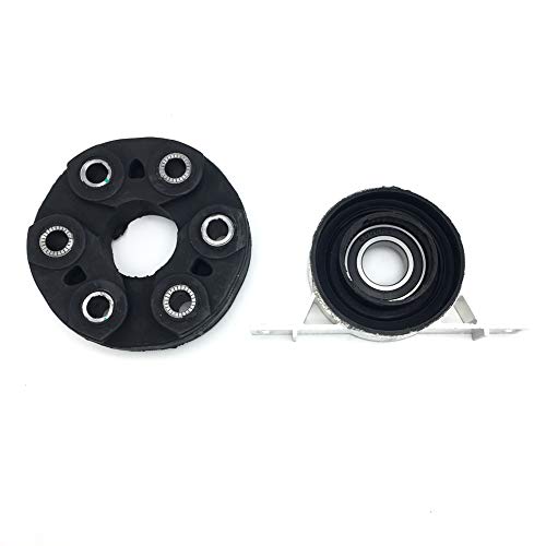 WayJun Driveshaft Drive Shaft Flex Disc Joint + Center Support with Bearing SET for BMW E39 E52 Replace # 26111229065 26127501257