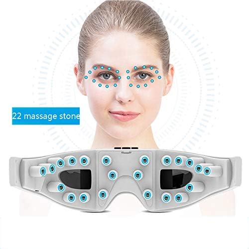 Jmung Eye Massager Cordless Electric 22 Massage Stones Point Pressure Multi-Frequency Vibration Massage Travel Office Home Car