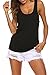 Poetsky Women High Low Hem Backless Workout Tank Top Sleeveless Yoga Tops