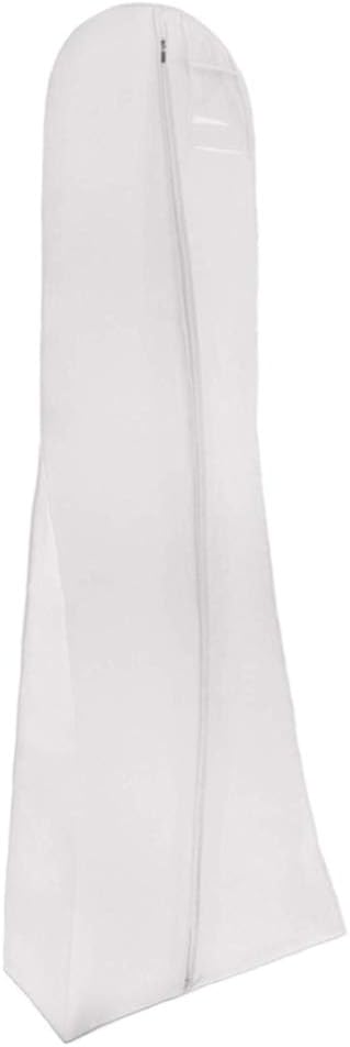 CODIRATO Wedding Dress Bag Cover Breathable Bridesmaid Dress Bag Cover Extra Long Wedding Gown Covers with Zipper and Pocket - White,180cm Long