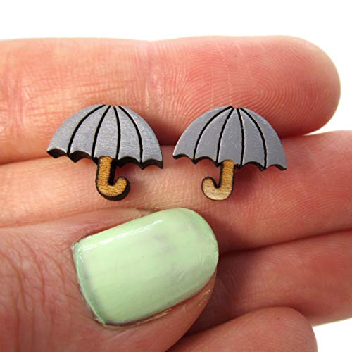 Cute Little Umbrella Stud Earrings, Rainy Day Parasol Weather Earrings, Choose Color, Hypoallergenic
