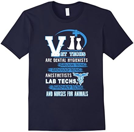 Mens Vet Tech Tshirt - Vet Techs Are Nurses For Animals Shirt XL Navy