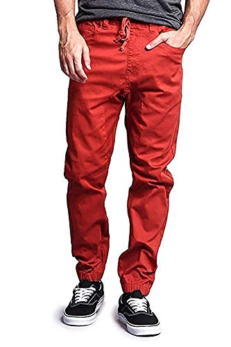 Victorious Mens Twill Jogger Pants, Burnt Orange XL