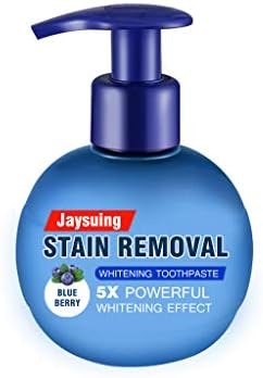 Baking Soda Whitening Toothpaste, Elaco Stain Removal Whitening Toothpaste Strong Cleaning Power Natural Stain Remover Fluoride-Free Toothpaste (Blue)