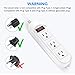Outdoor Power Strip Waterproof Weatherproof White Surge Protector,3 AC outlets 6ft with Overload Surge Protection Long Extension Cord for Cruise Ship Damp Kitchen Counter Laundry 15amp,1850joules