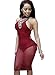 Speedle Women Sexy Backless Bodycon Bandage Dress Party Club Midi Dresses Red S