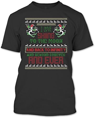 ILove Crazy Tee I Love Skiing To The Moon T Shirt, I Am A Ski Instructor T Shirt Unisex (M,Black)