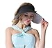 CACUSS Women's Summer Sun Hat Large Brim Visor Adjustable Velcro Packable UPF 50+ (Black Flower)