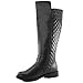 Women's DailyShoes Quilted Round toe Combat Rider Knee High with Side Pocket